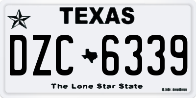 TX license plate DZC6339