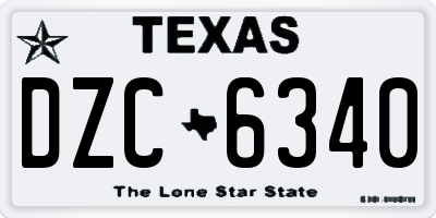 TX license plate DZC6340
