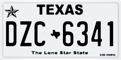 TX license plate DZC6341