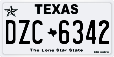 TX license plate DZC6342