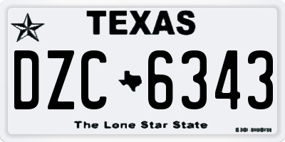 TX license plate DZC6343