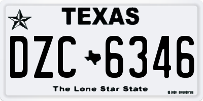 TX license plate DZC6346