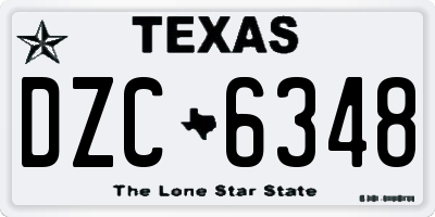 TX license plate DZC6348
