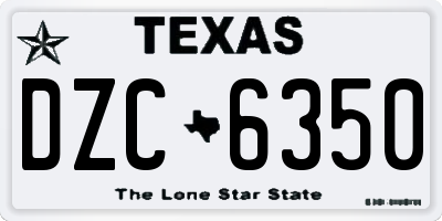 TX license plate DZC6350