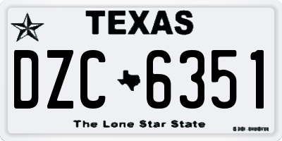 TX license plate DZC6351