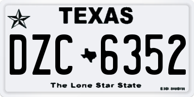 TX license plate DZC6352