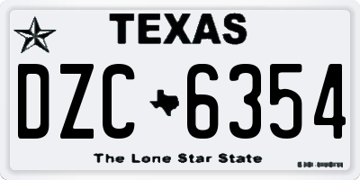 TX license plate DZC6354