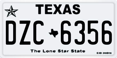 TX license plate DZC6356