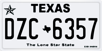 TX license plate DZC6357