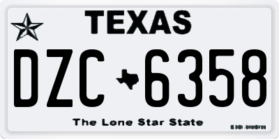 TX license plate DZC6358