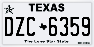 TX license plate DZC6359