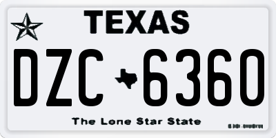 TX license plate DZC6360