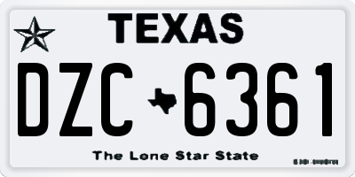 TX license plate DZC6361