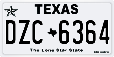 TX license plate DZC6364
