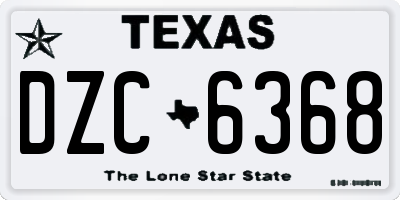 TX license plate DZC6368
