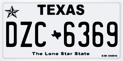 TX license plate DZC6369