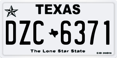 TX license plate DZC6371