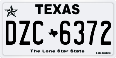 TX license plate DZC6372