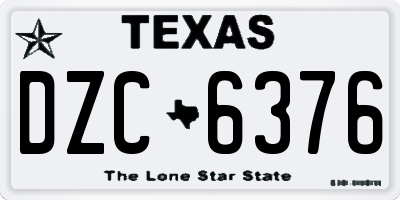 TX license plate DZC6376