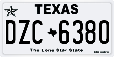 TX license plate DZC6380