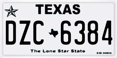 TX license plate DZC6384