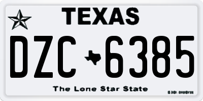 TX license plate DZC6385