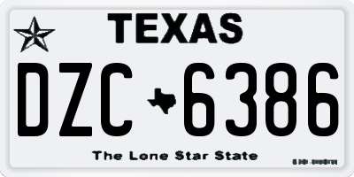 TX license plate DZC6386