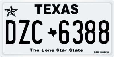 TX license plate DZC6388