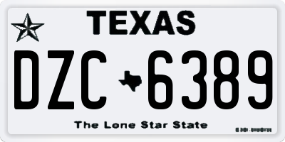 TX license plate DZC6389