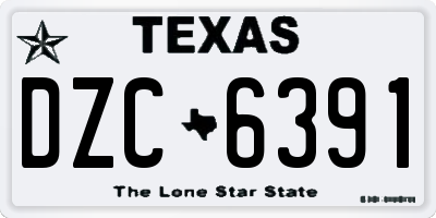 TX license plate DZC6391