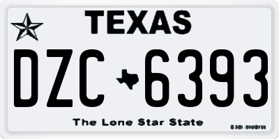 TX license plate DZC6393
