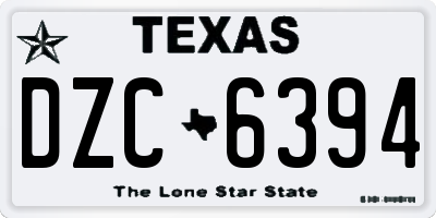 TX license plate DZC6394