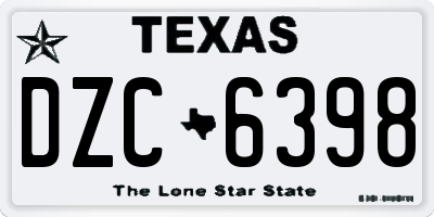 TX license plate DZC6398
