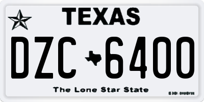 TX license plate DZC6400