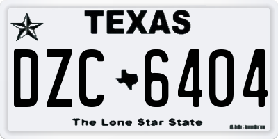 TX license plate DZC6404