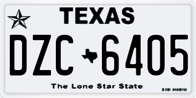 TX license plate DZC6405