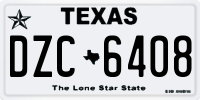 TX license plate DZC6408