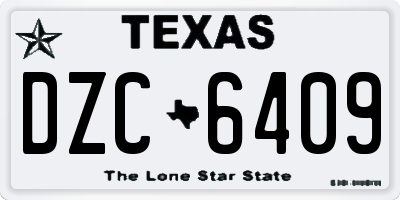 TX license plate DZC6409