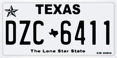 TX license plate DZC6411
