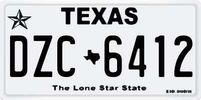 TX license plate DZC6412
