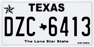 TX license plate DZC6413