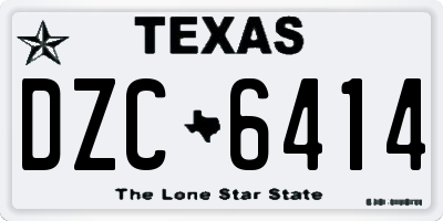 TX license plate DZC6414
