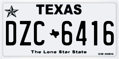 TX license plate DZC6416