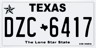 TX license plate DZC6417