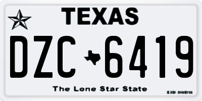 TX license plate DZC6419