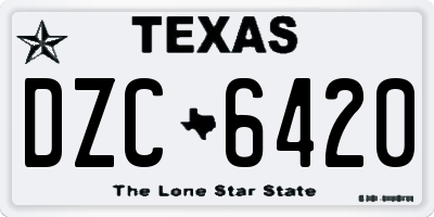 TX license plate DZC6420