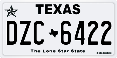 TX license plate DZC6422