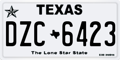 TX license plate DZC6423