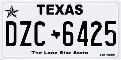 TX license plate DZC6425
