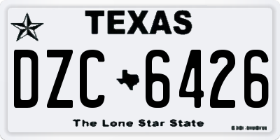 TX license plate DZC6426
